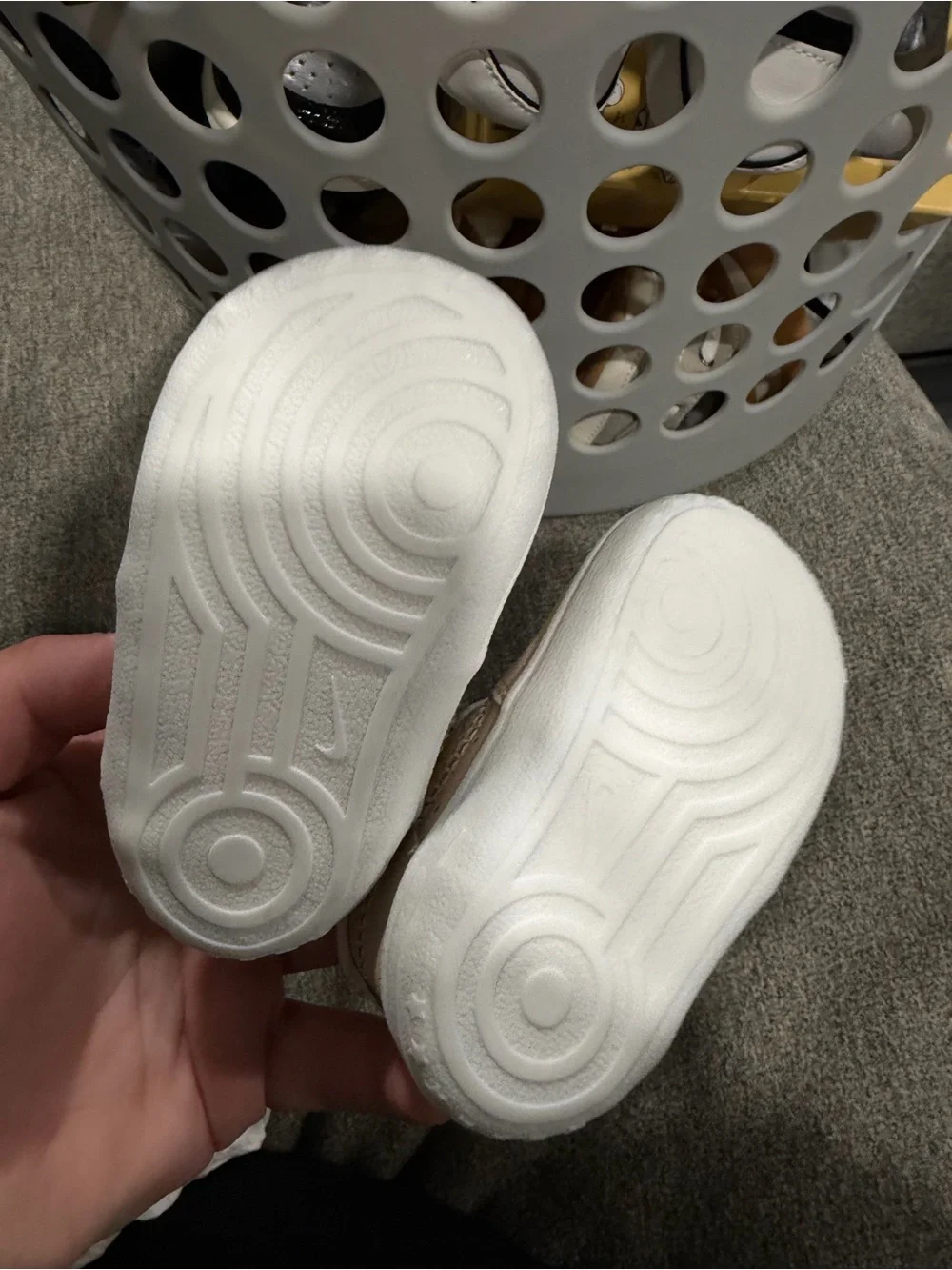 Nike Kids Beige and White Plush Lined Sneakers